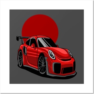 Sports Cars cartoon illustrator Posters and Art